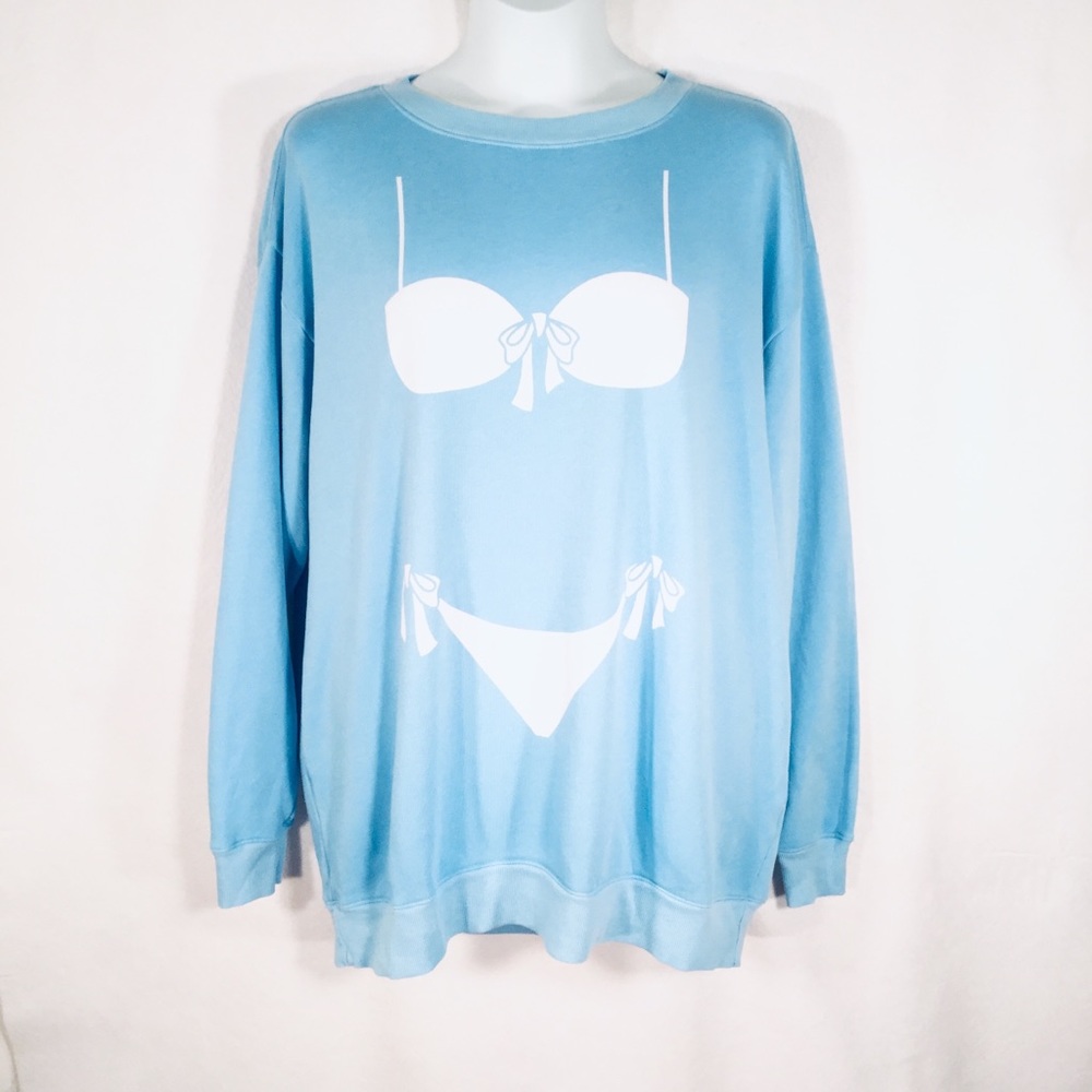 WILDFOX | Bikini Bod Sweatshirt / Beach Coverup -M - Picture 2 of 8